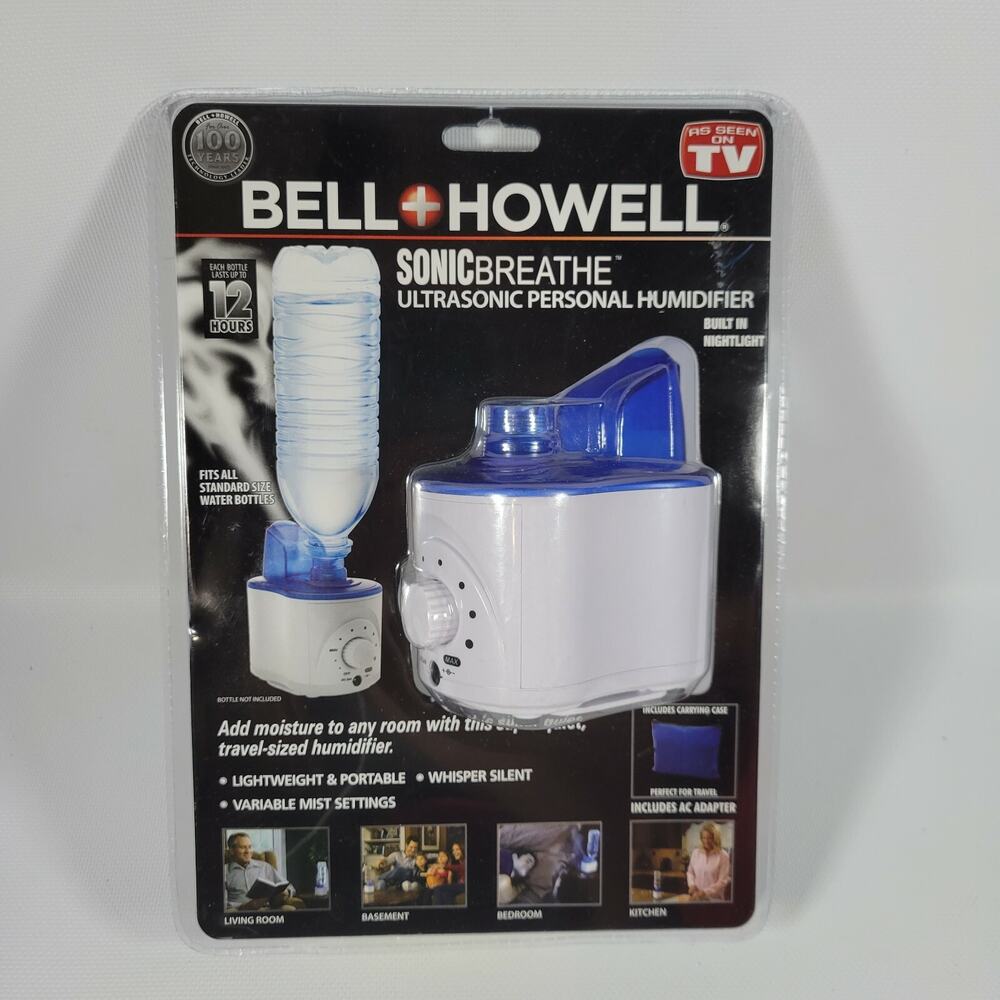 NEW Bell and Howell Sonic Breathe Ultrasonic Personal Humidifier PORTABLE SILENT